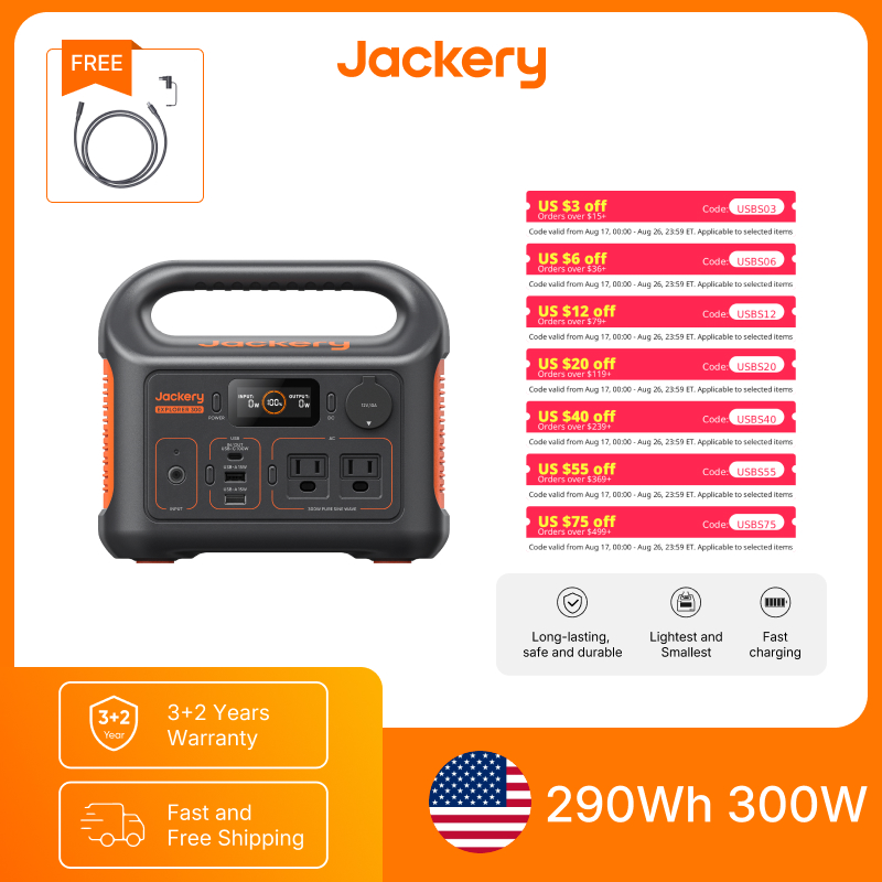 Solar Emergency Charger - Jackery Stazione di Alimentazione Portatile Explorer