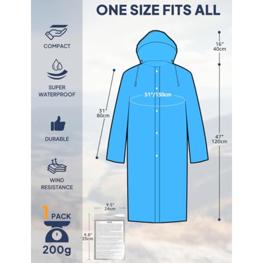 ANYOO Confezione da 2 Poncho A - Emergency Poncho Rain recensione e prezzo